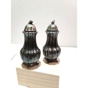 Vintage Sheffield Design by Community Melon Silverplated Salt and Pepper Shakers